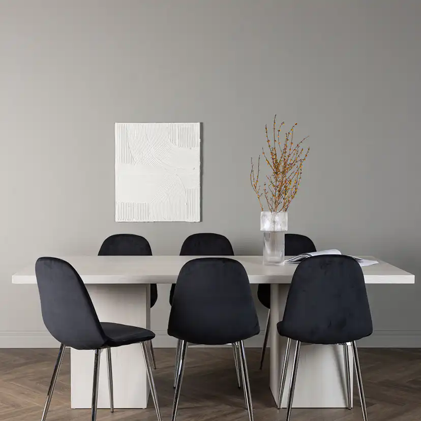 Matgrupp Venture Home Olga med 6 Polar Sammet Stolar