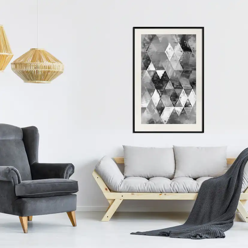 Poster Artgeist Affisch Black and White Diamonds