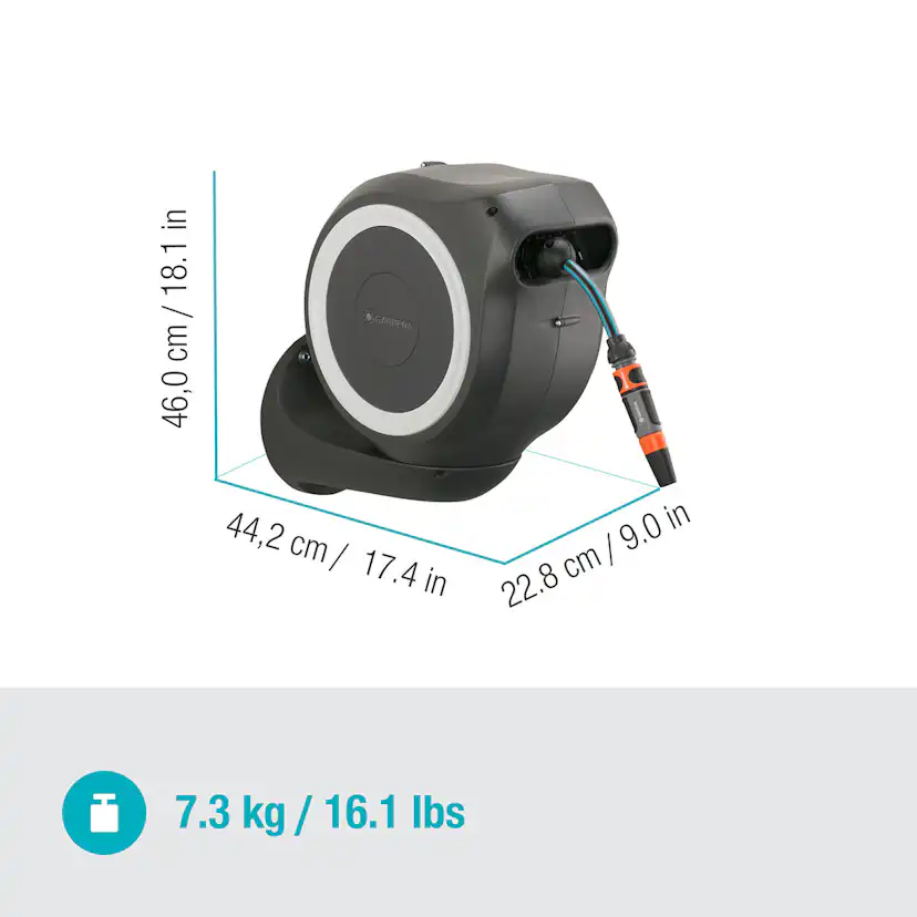 Slangbox Gardena RollUp S 15 m Vit