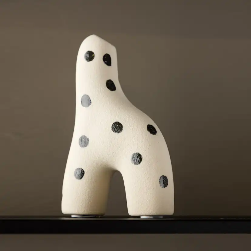 Aya Vase - White/Black Dots - 9*4*16Hcm Vit/Svart