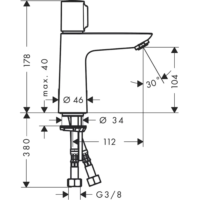 Tvättställsblandare Hansgrohe Talis Select E 110