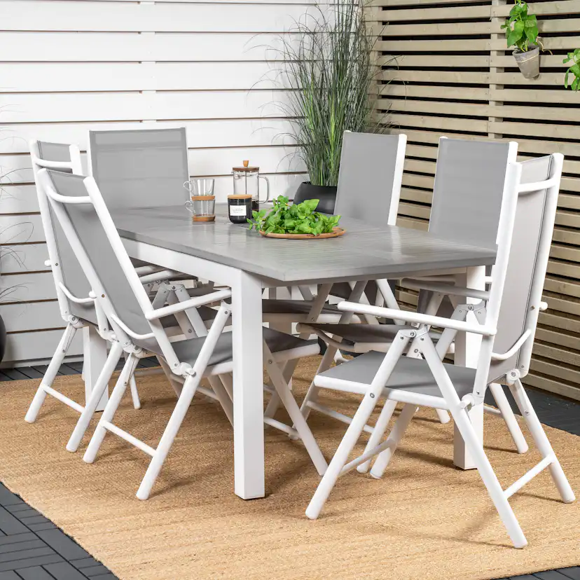Matgrupp Venture Home Aleyna 160/240 med 6 Bront Matstolar