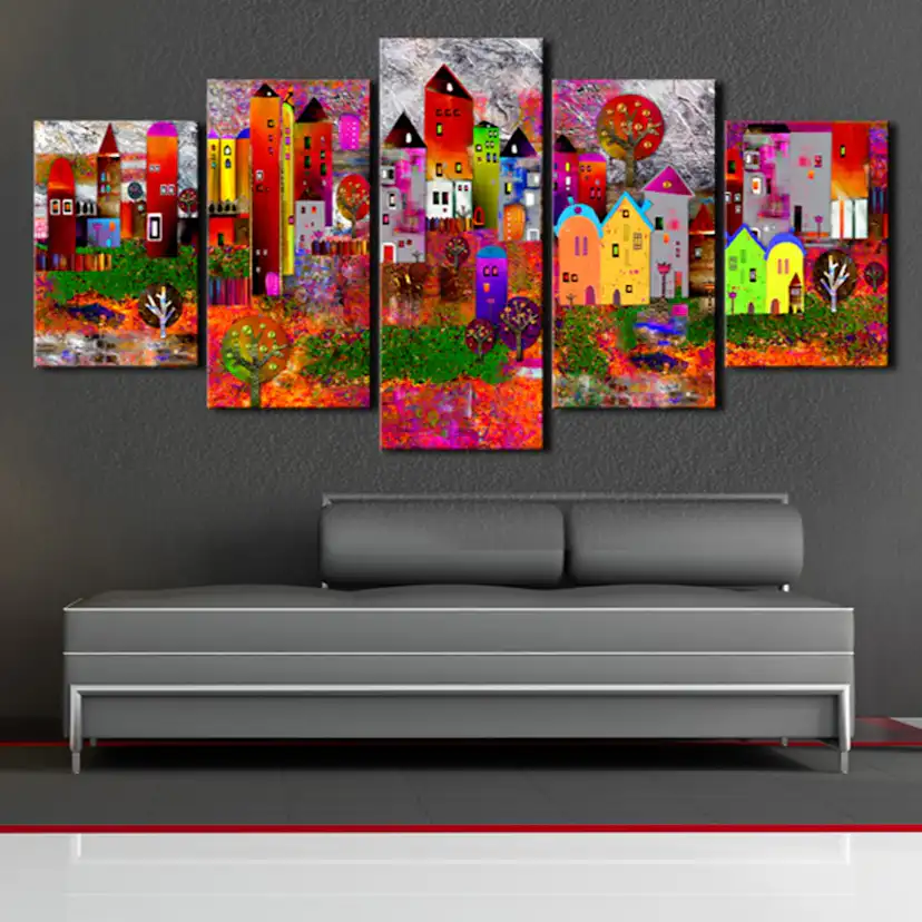 Tavla Arkiio Colourful Small Town