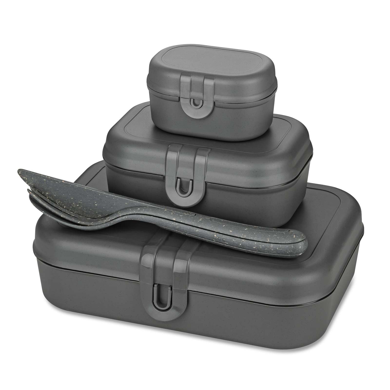 Lunchbox Koziol Pascal Ready Set med 3x och Bestick