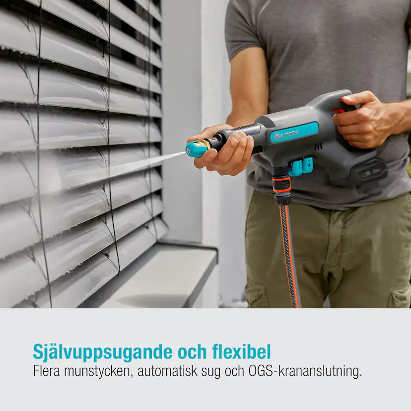 Mellantryckstvätt Garden AquaClean 24/18V RtU set (2,5Ah batteri + standardladdare)