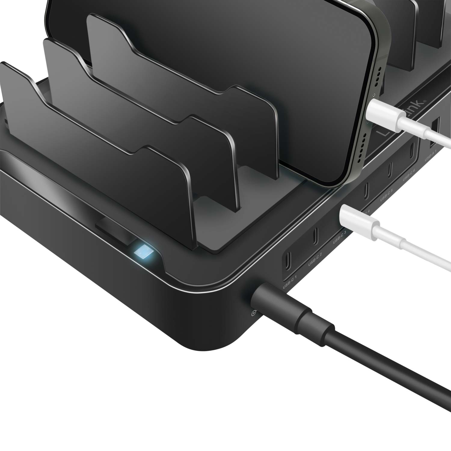 Laddstation LogiLink 10 Portar 6 st USB-C + 4st USB-A PD/QC3.0 120W