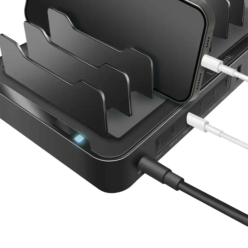 Laddstation LogiLink 10 Portar 6 st USB-C + 4st USB-A PD/QC3.0 120W