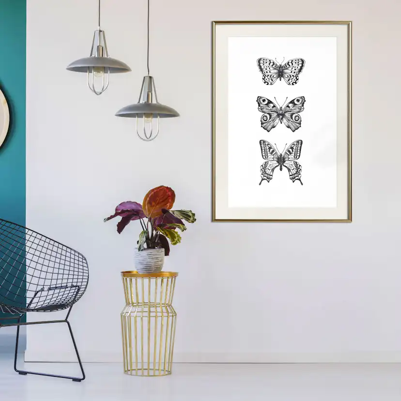 Poster Artgeist Affisch Three Butterflies