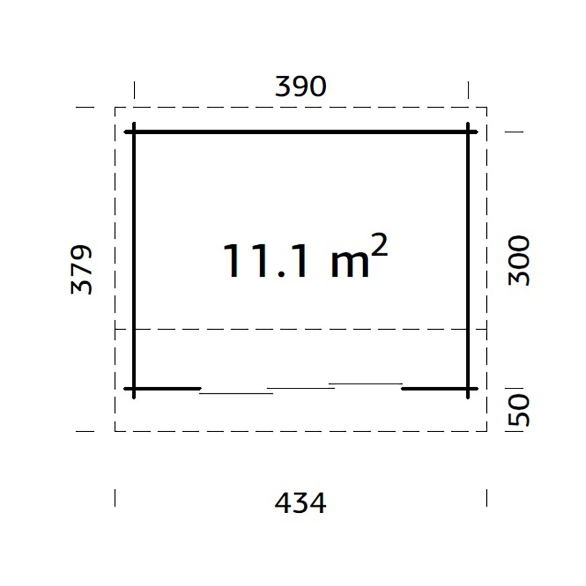 Ines 11,1 m2 Slide WTDIP Impregnerad Transparent med Slide 1-lagers glas