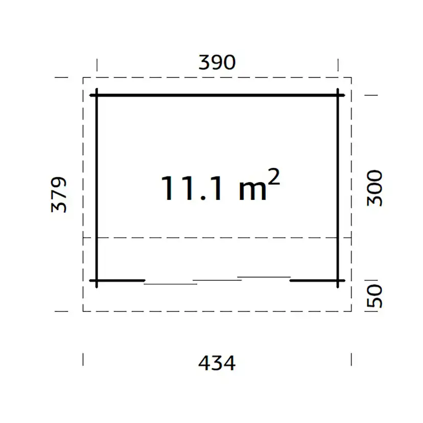 Ines 11,1 m2 Slide WTDIP Impregnerad Transparent med Slide 1-lagers glas
