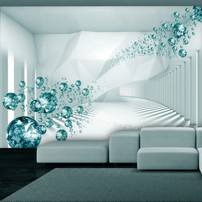 Fototapet Arkiio Självhäftande Diamond Corridor Turquoise