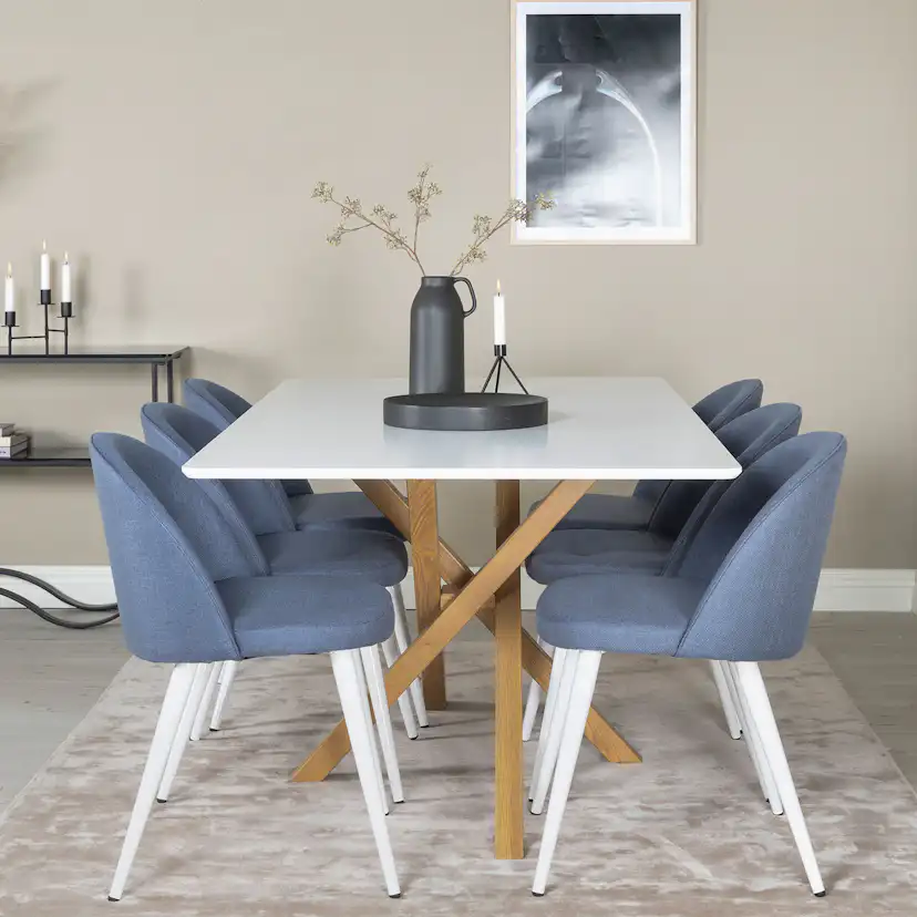 Matgrupp Venture Home Piazza med 6 Velvet stolar Tyg