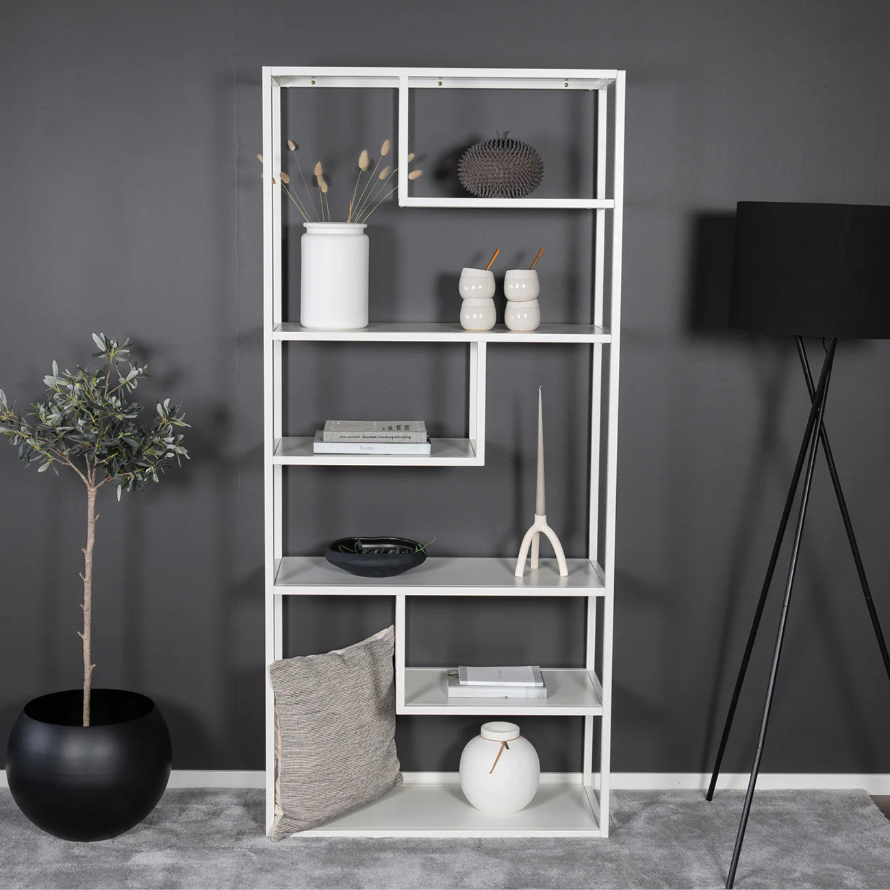 Staal - Bookcase - White - Ersätts av 28076-201 Bokhylla Venture Home Staal