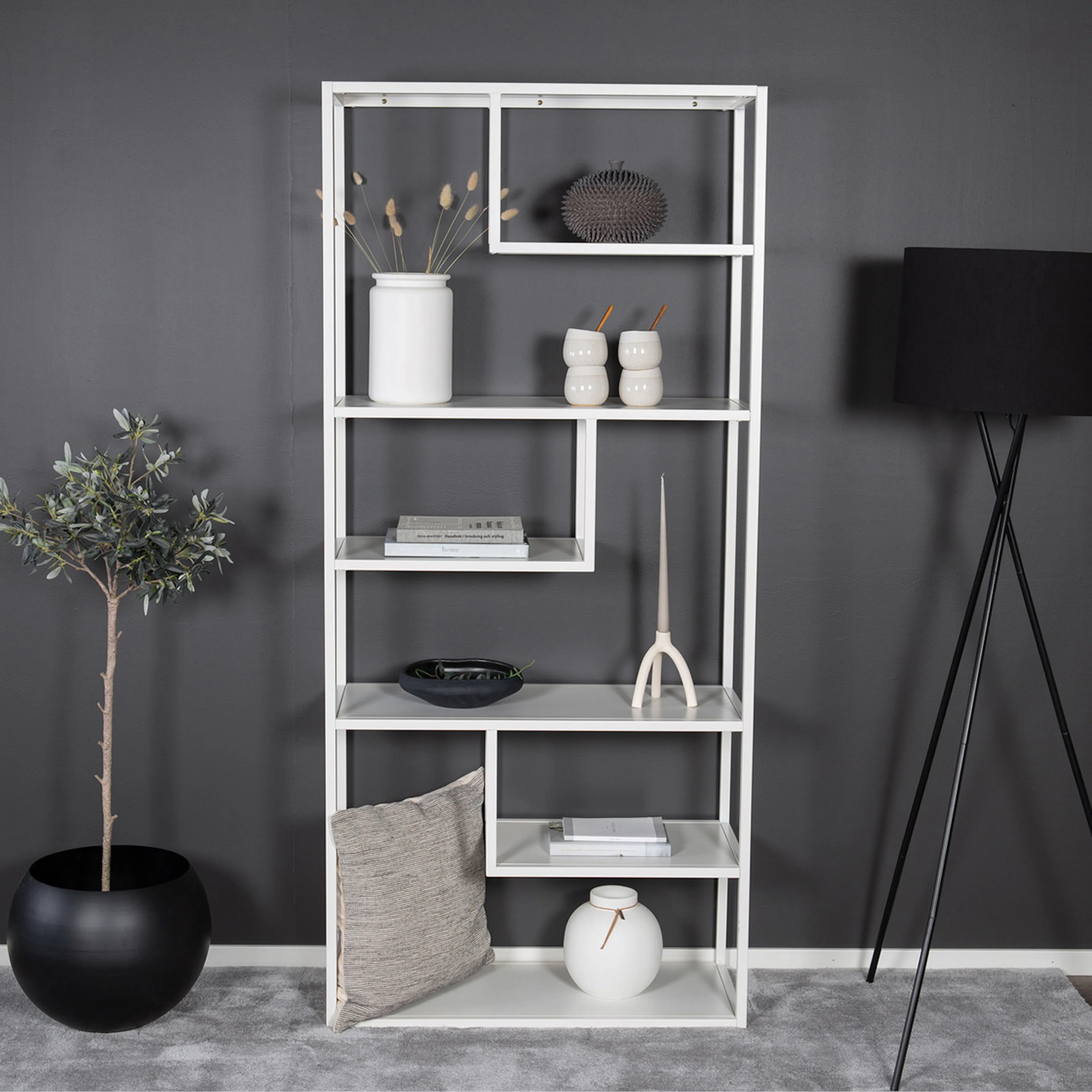 Staal - Bookcase - White - Ersätts av 28076-201 Bokhylla Venture Home Staal