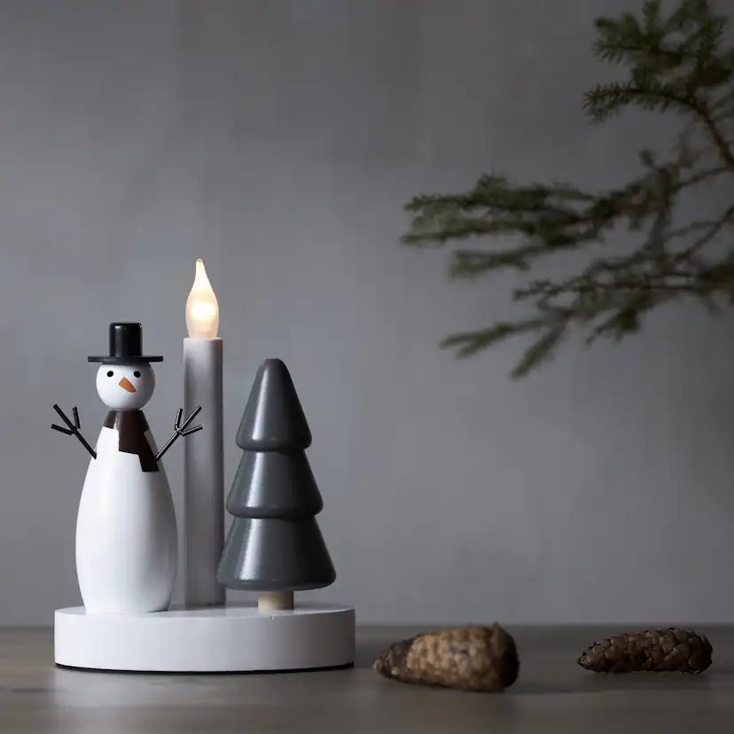 Ljusstake Star Trading Christmas Joy Snögubbe