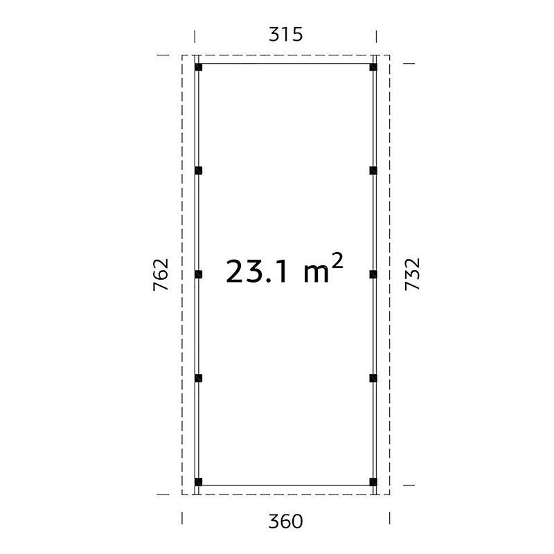 Carport Palmako Karl 23,1 m2