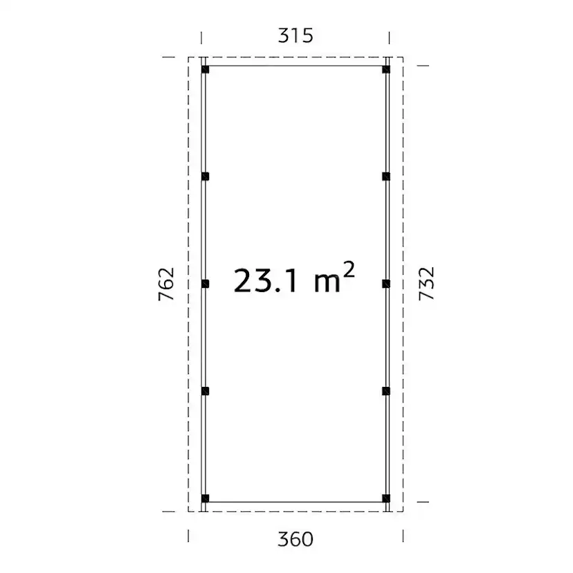 Carport Palmako Karl 23,1 m2