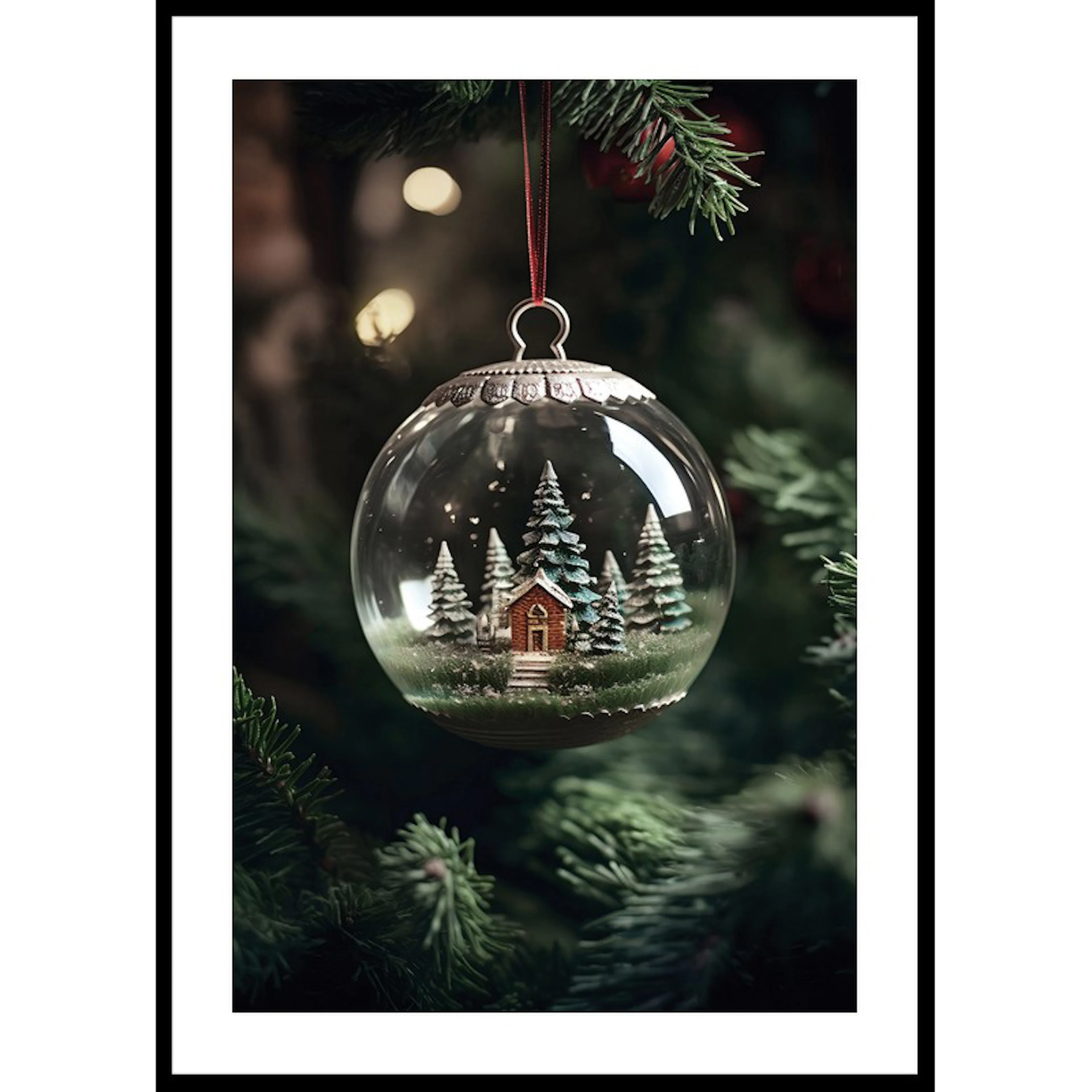 Snow Globe In Tree 30x40 30x40 cm