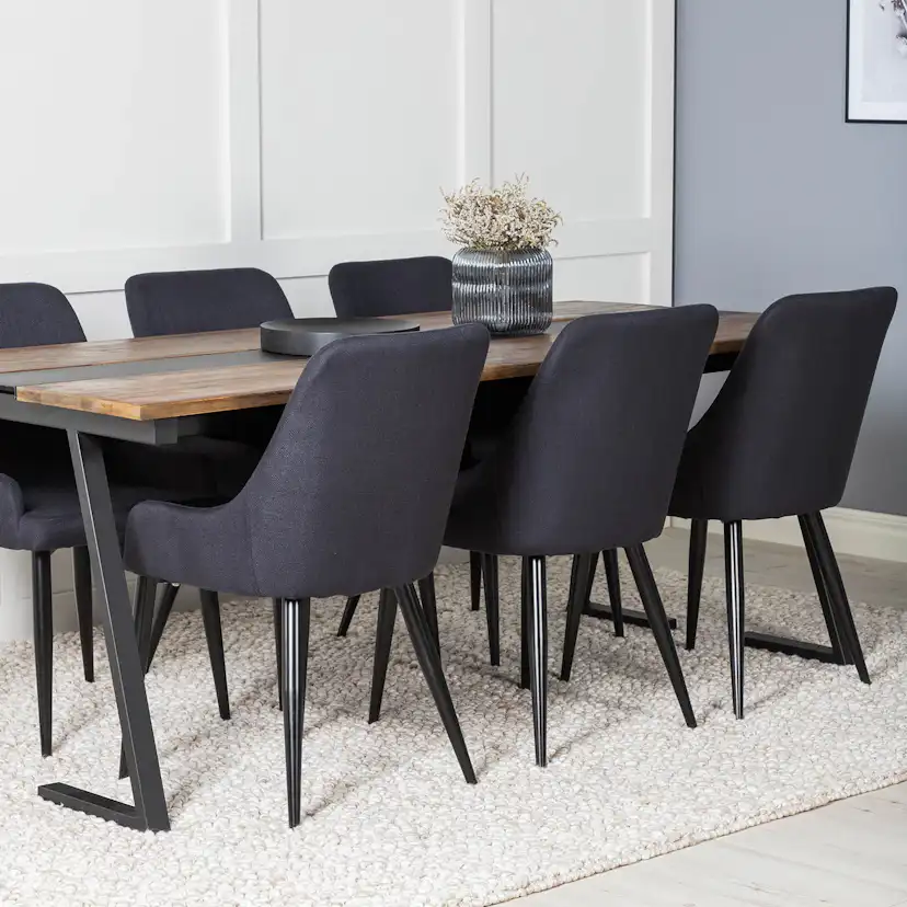 Matgrupp Venture Home Jane med 6 Plake Stolar Mörk Teak