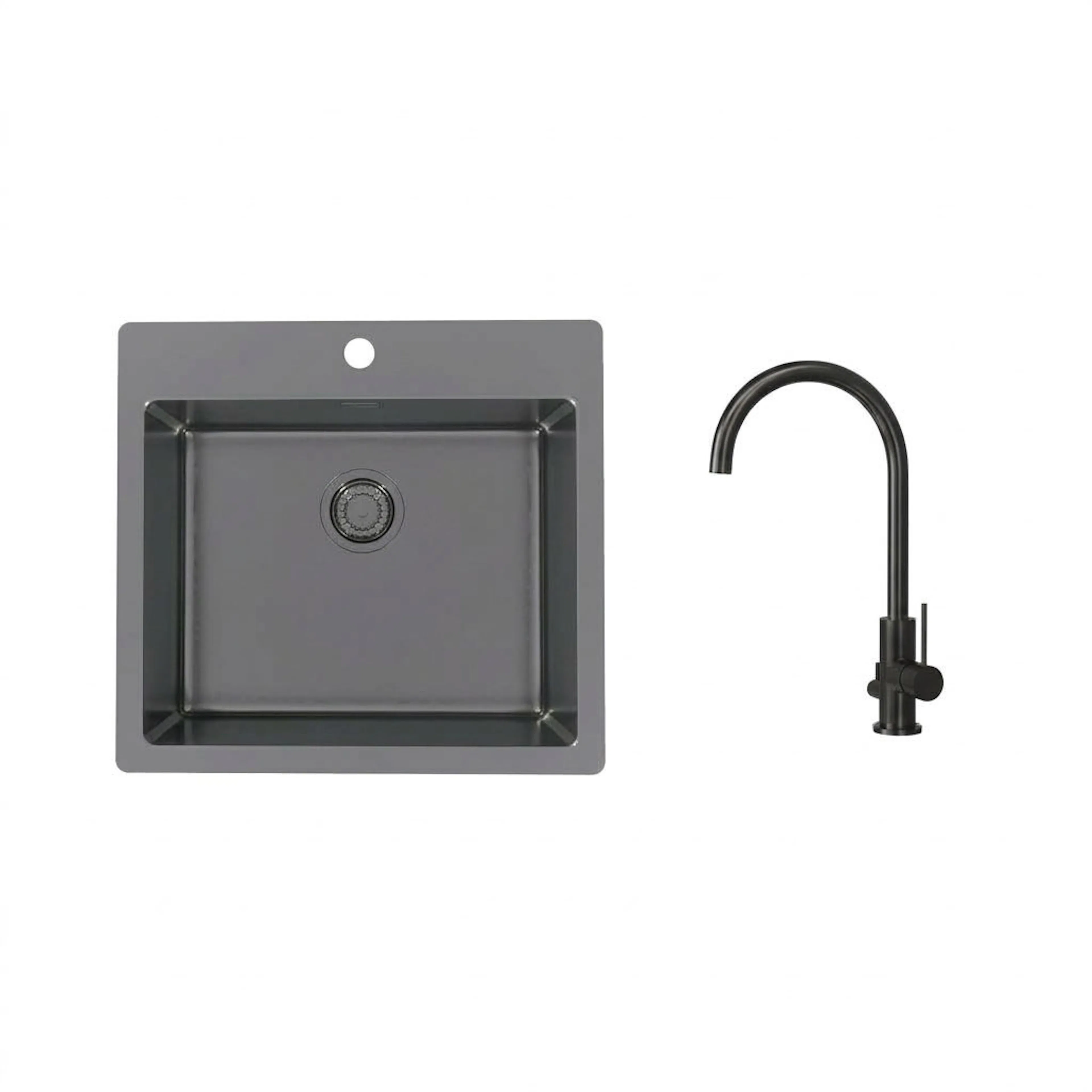 Diskho Stala Monarch-T50 med Köksblandare Scandtap Steel Equip DxAntracit/Shadow