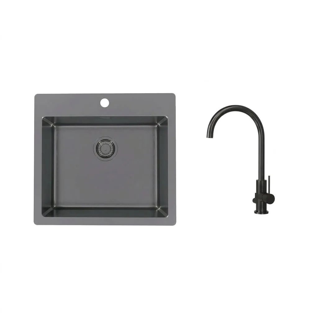 Diskho Stala Monarch-T50 med Köksblandare Scandtap Steel Equip D