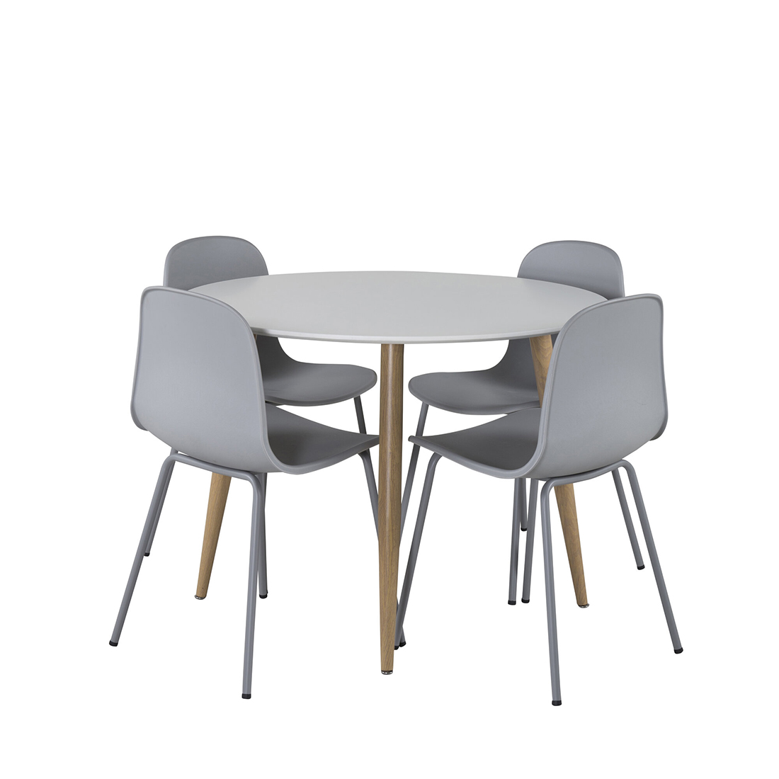 Matgrupp Venture Home Plaza Ø110 cm med 4st Arctic Matstolar