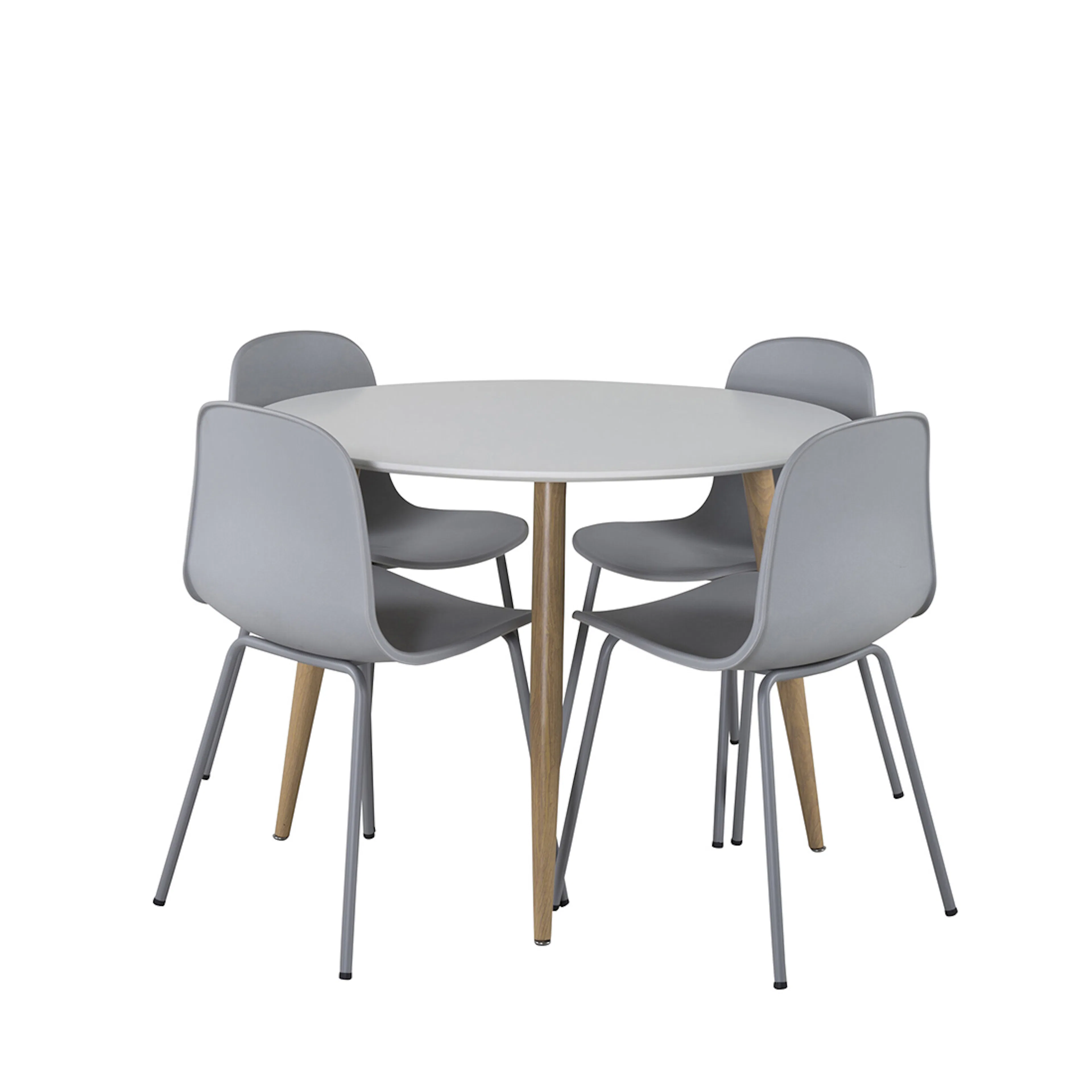 Matgrupp Venture Home Plaza Ø110 cm med 4st Arctic Matstolar