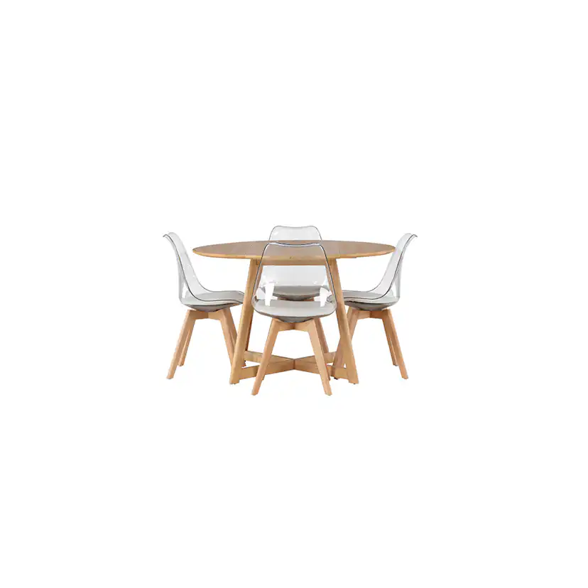 Matgrupp Venture Home Yakidon Ø120 cm med 4 st Edvin stolar