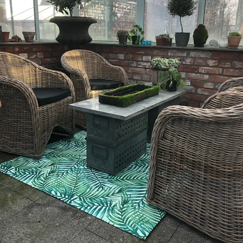 KEBAflexigarden utomhusmatta,Gröna blad 130x180 cm 130x180 cm