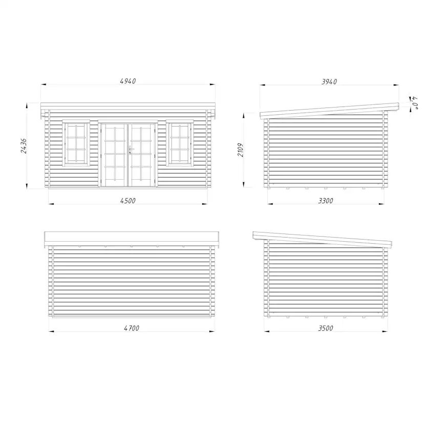Lisa 14,2 m2 Impregnerad transparent