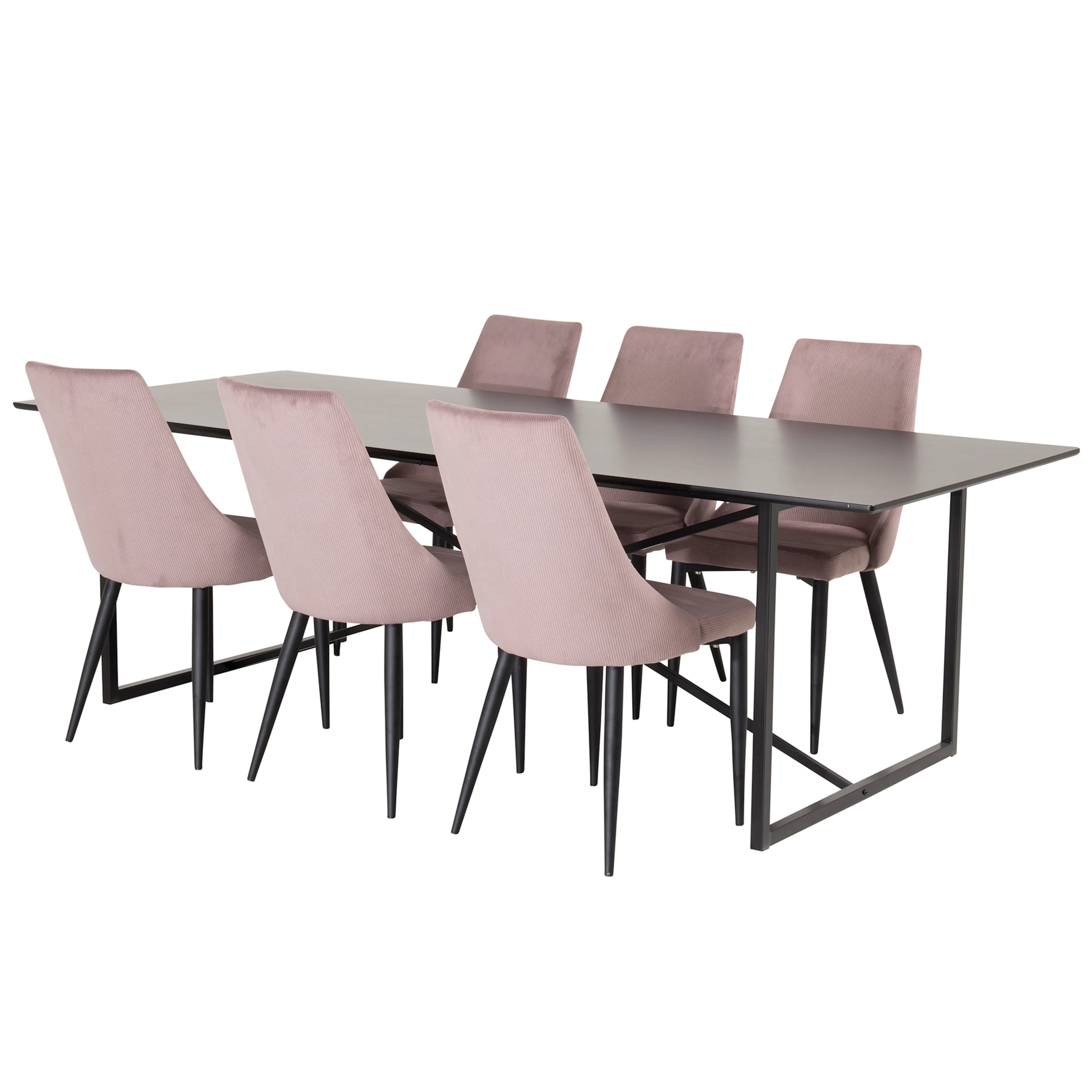 Matgrupp Venture Home Palaba med 6 Laura Stolar Svart