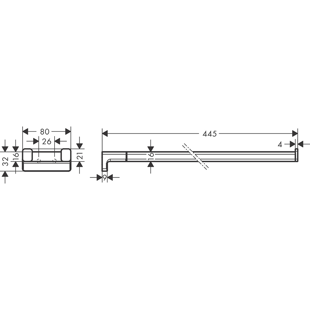 Handdukshängare Hansgrohe AddStoris 41770 445 mm