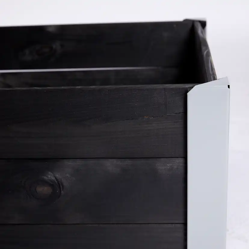 Odlingslåda Hortus Trä Grundmålad Svart 33x93x53 Med Metallhörn