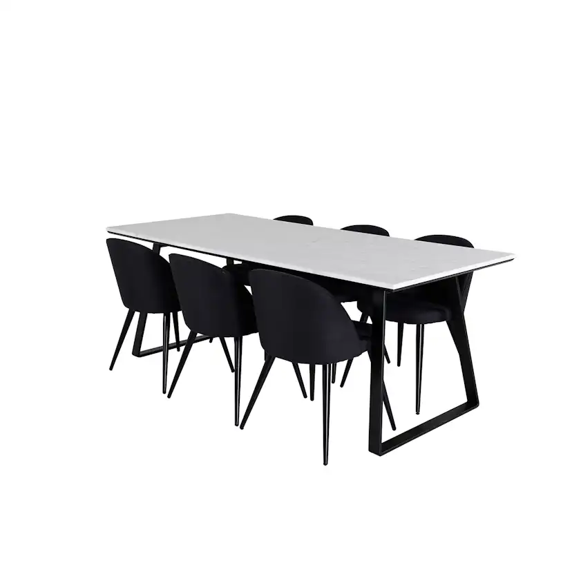 Matgrupp Venture Home Estelle med 6 Valentina Stolar PolyEstelletyg