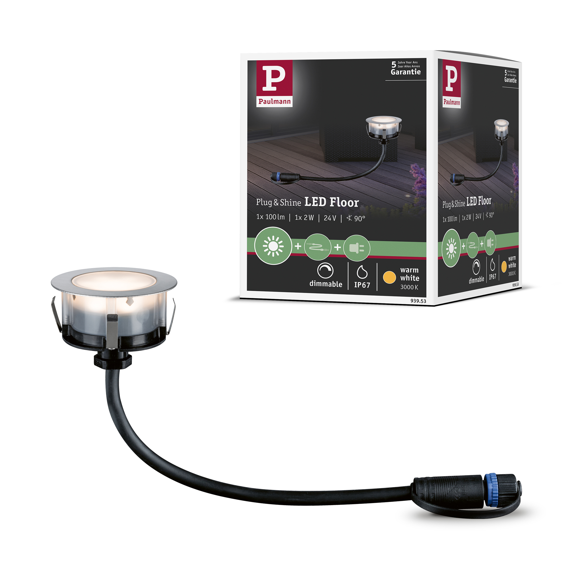 LED Infälld Markbelysning Paulmann Plug & Shine Floor Eco Spot IP67 24V