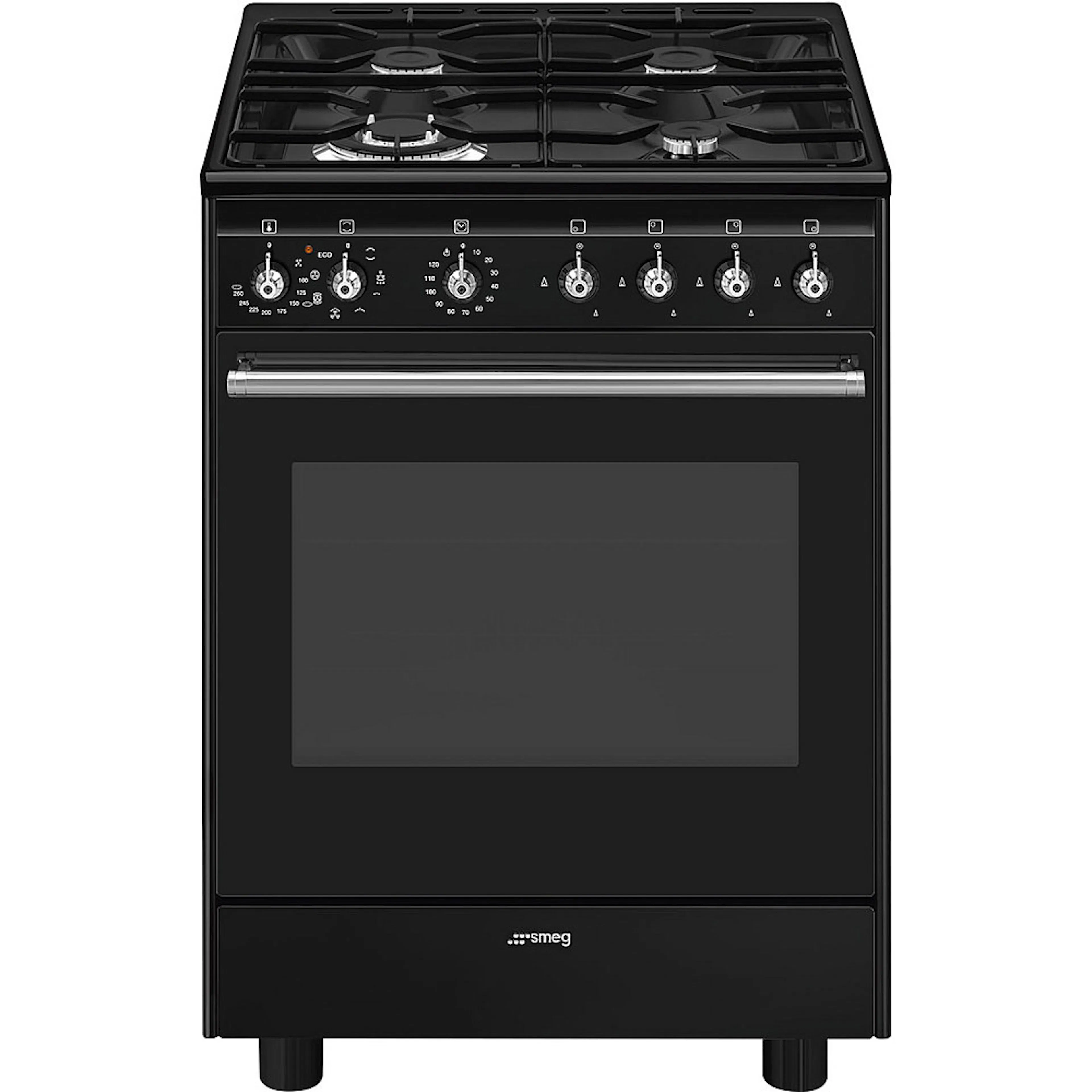 Gasspis Smeg Concerto CX61GMBL Svart med Mångsidig och Elektrisk Ugn