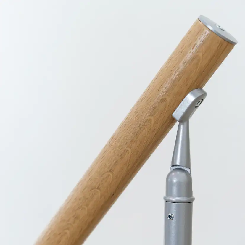 DUBLIN ek steg 1/4 svängd pearl grey CLASSIC II räcke 11T 71 Grå, LxB: 1890x710 mm