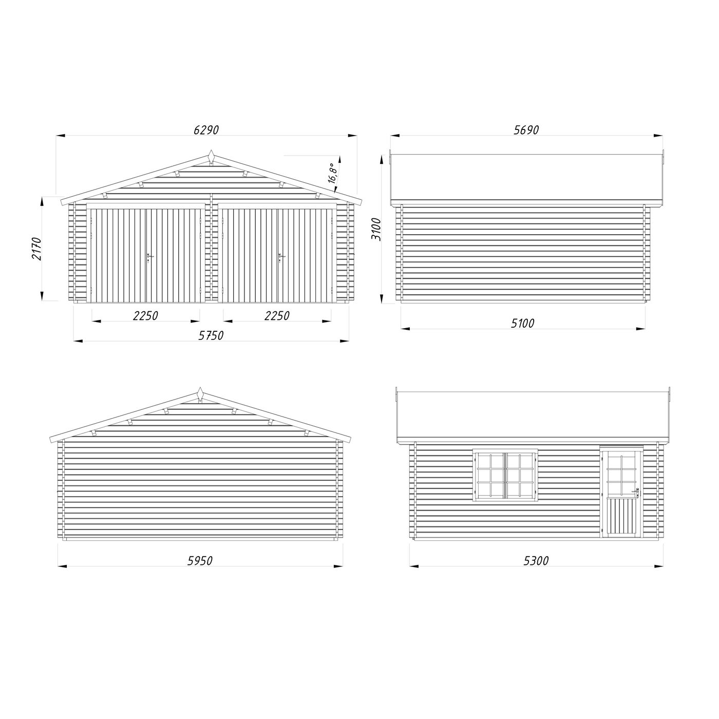 Roger 28,4 m2 w/ wooden gate Obehandlad