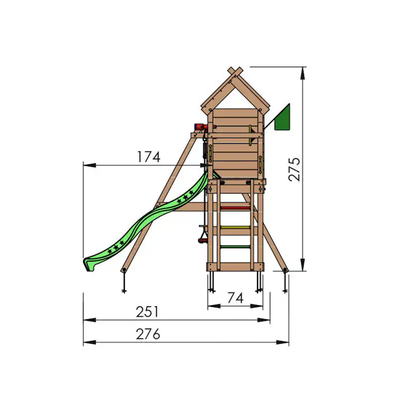Jungle Gym Resort lektorn komplett inkl. gungmodul och blå r Blå