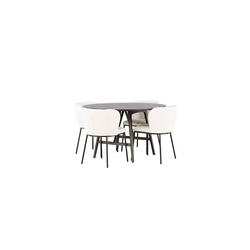 Matgrupp Venture Home Kaseidon Ø100 cm med 4 st Edina stolar