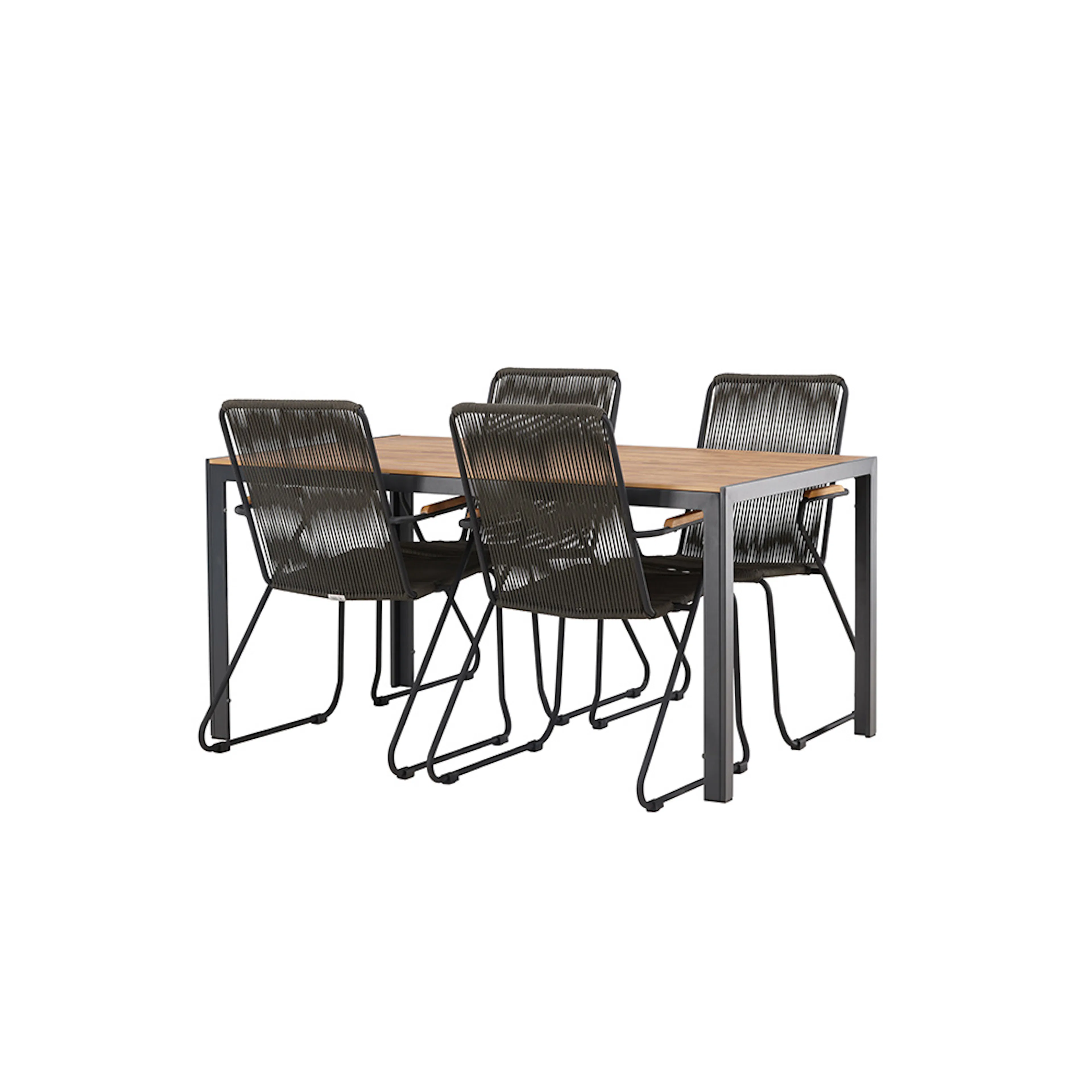 Break Diningtable Alumnium - Black / Nature Rectangular 90*1 Svart