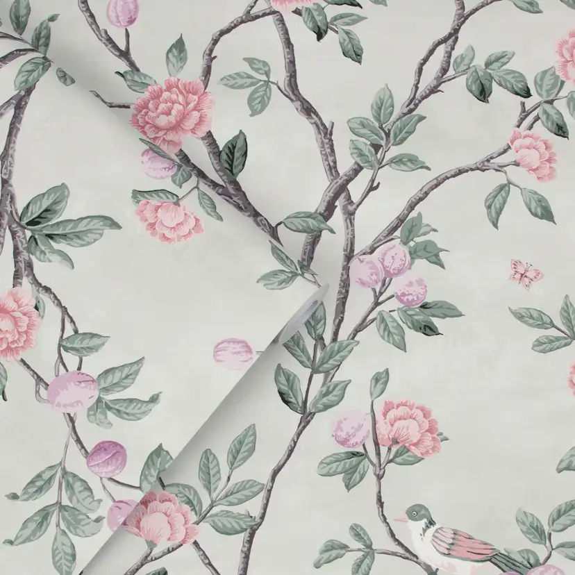 Tapet Laura Ashley Eglantine Eau de Nil 113371 EasyUp, Mönstrad Flerfärgad
