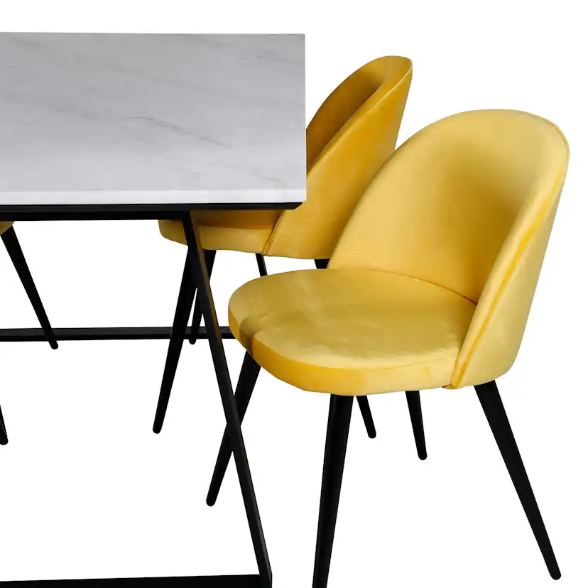 Matgrupp Venture Home Estelle med 4 Velvet stolar