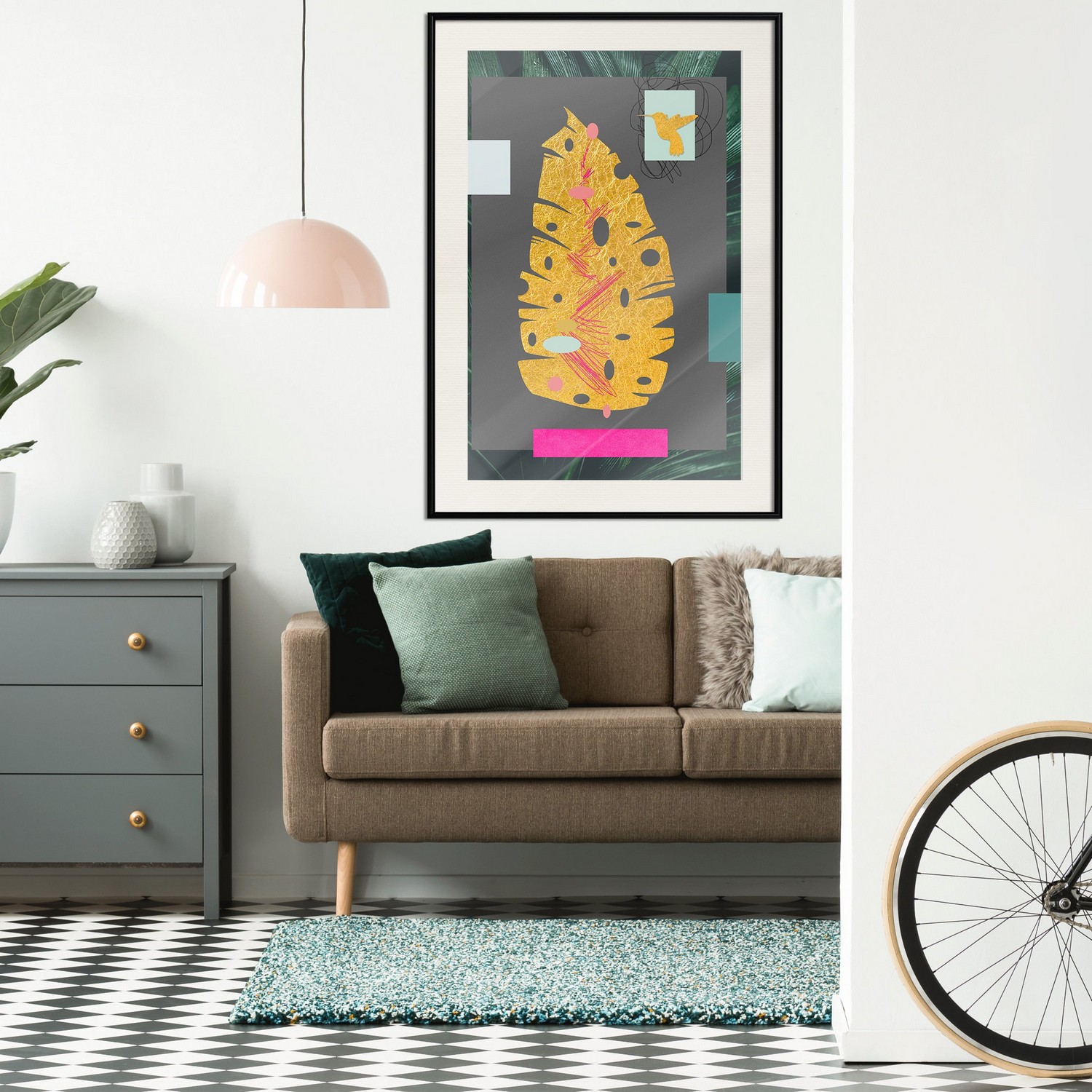 Poster Artgeist Affisch Golden Leaf