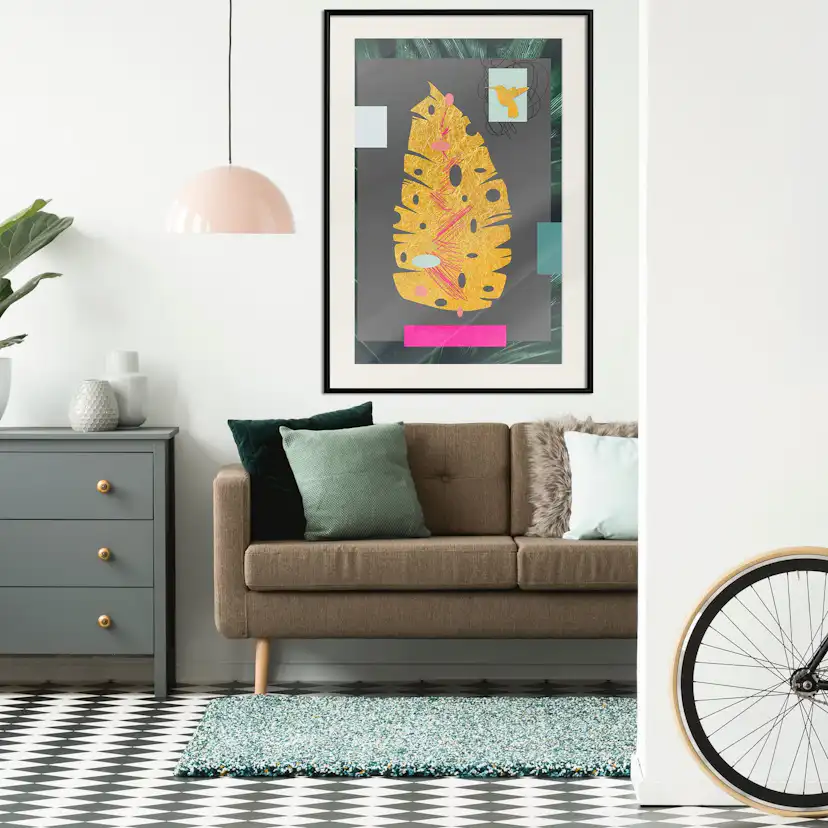 Poster Artgeist Affisch Golden Leaf