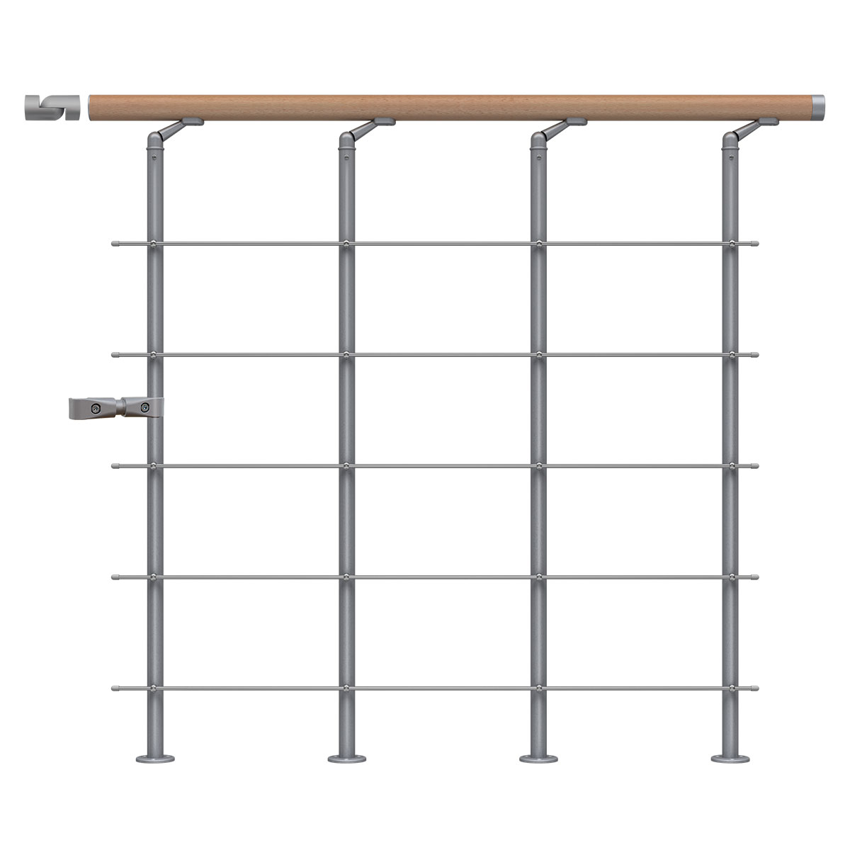 Skyddsräcke STYLE6 bok oljad start pearl grey Grå