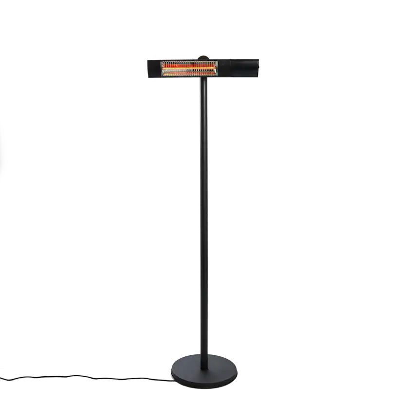 HORTUS Terrassvärmare golvmodell 500/1000/1500 W, GT, med fj Svart