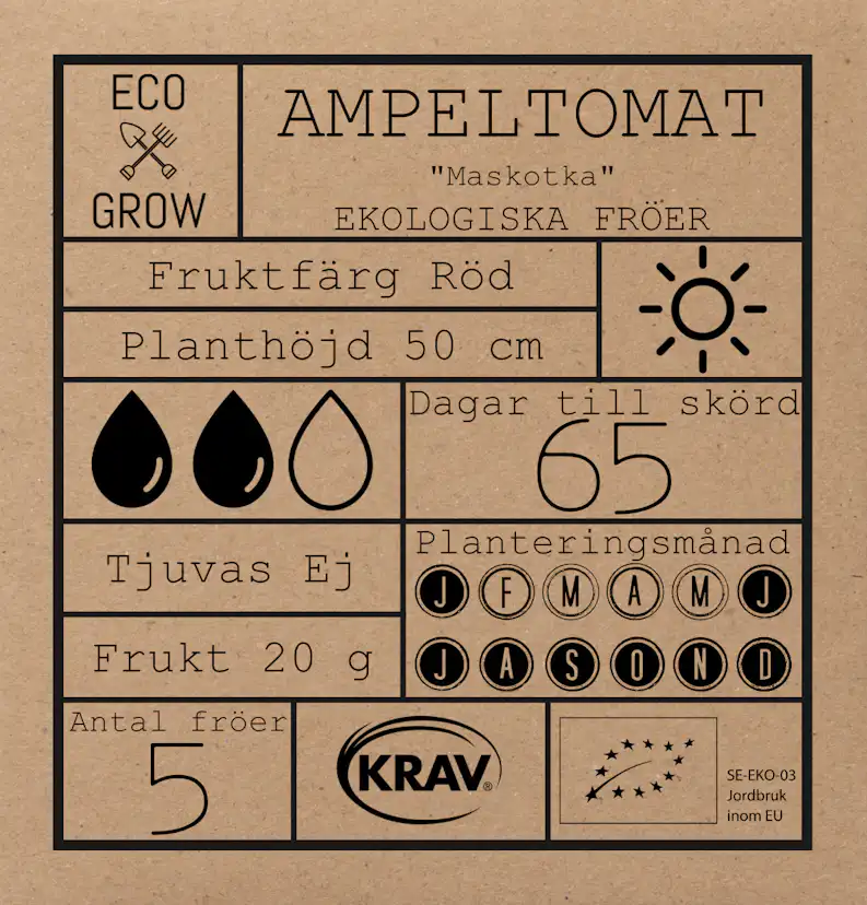 Fröpåse Eco Grow Ampeltomat Maskotka