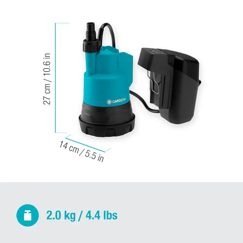 Dränkbar pump Gardena 2000/2 för Rent Vatten Utan Batteri