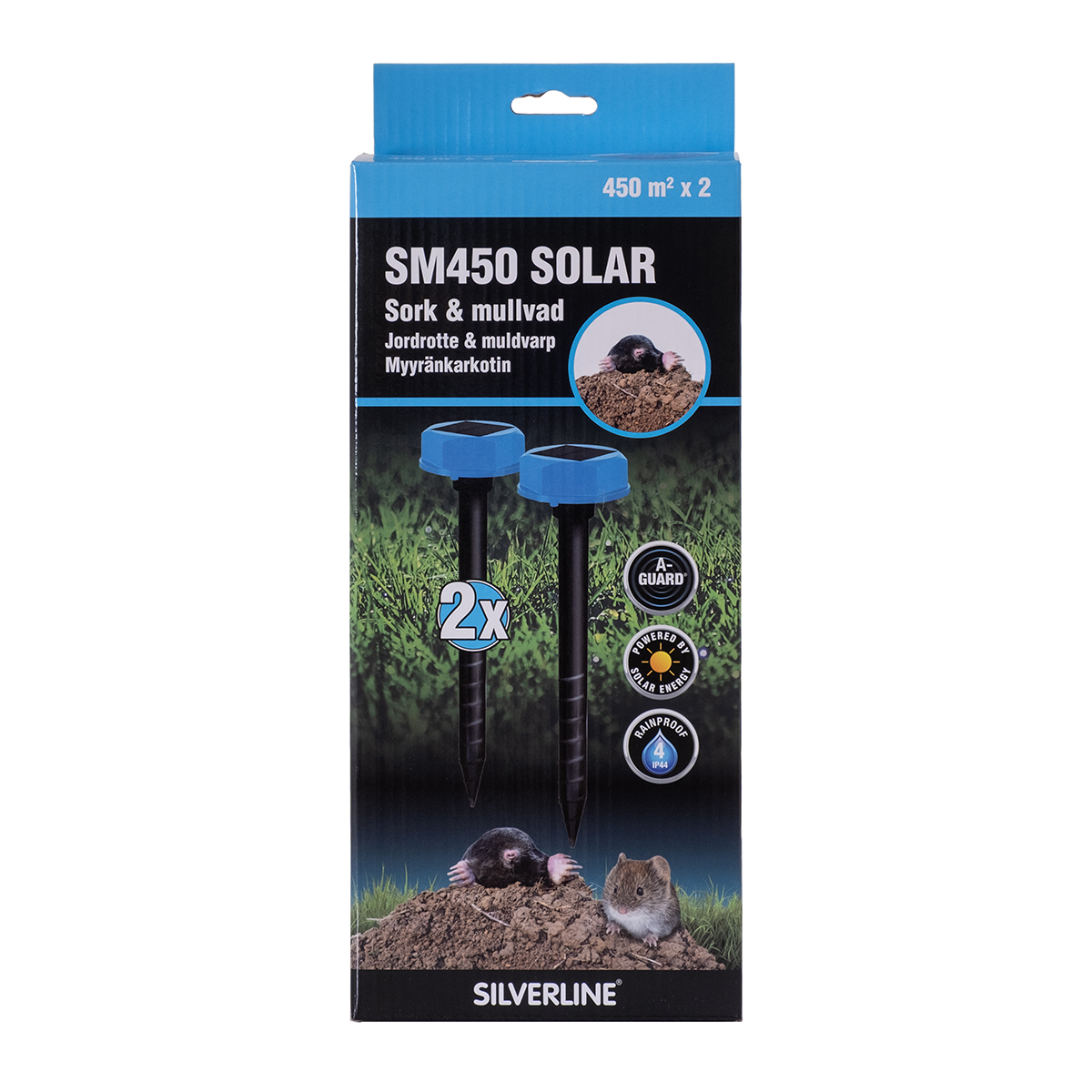 Avskräckare Silverline Solar SM450 Sork & Mullvad 2-Pack